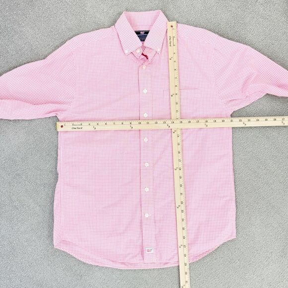 Vineyard Vines Performance Classic Fit Murray Shirt Gingham Check Pink White - Picture 9 of 11